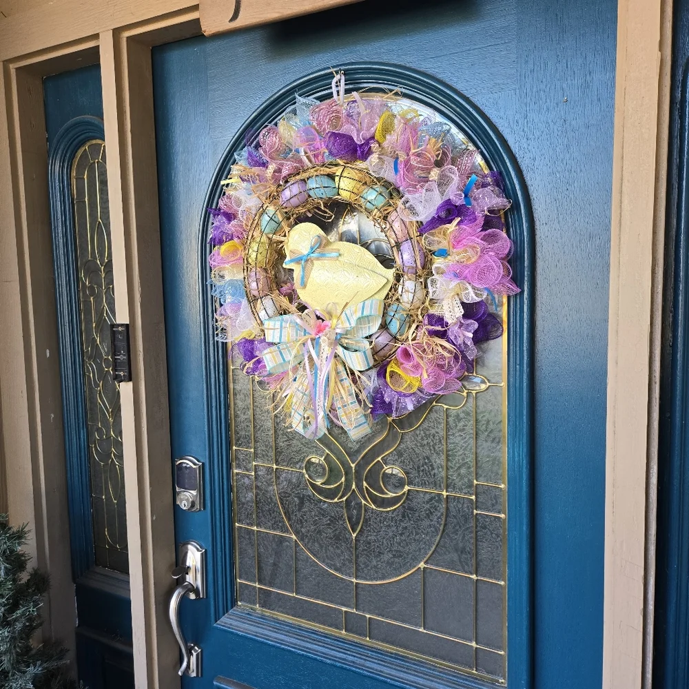Chick & Eggs Springtime Wreath
